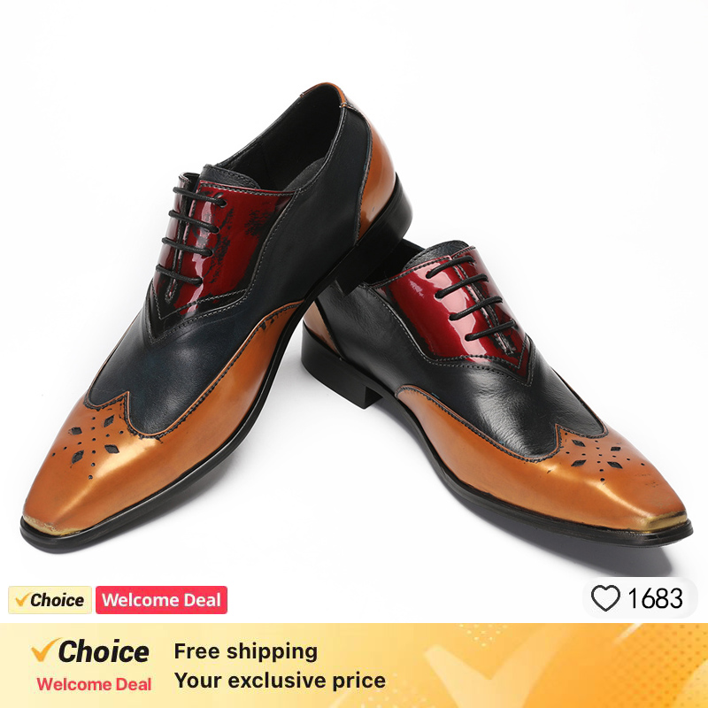 Leather Shoe Polish - Sepatu OXFORD mewah untuk pria, sepatu